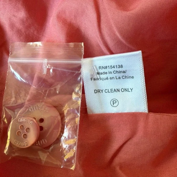 New Staud Blazer Maxwell Linen Blazer in Rosebud Size Medium - Picture 8 of 9